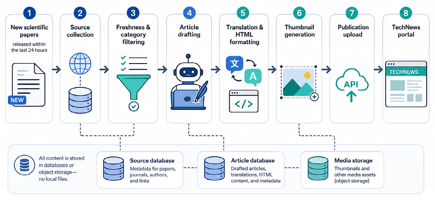 Figure 1. TechNews workflow overview